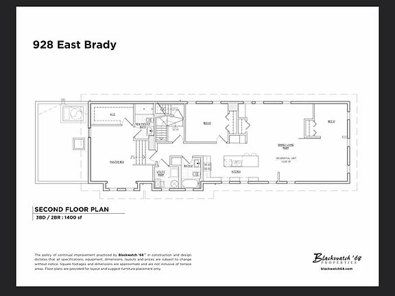 see expansive open plan 3b2b 1400sf