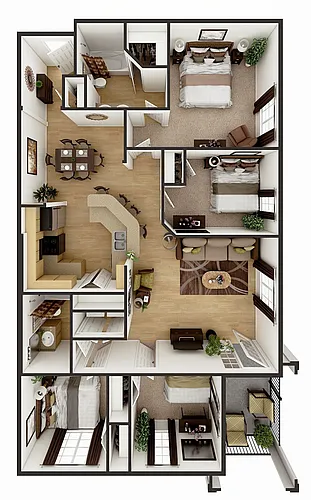 Floor plan 4 Bed 2 Bath