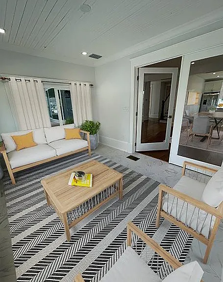 Sun room surrounded by windows!