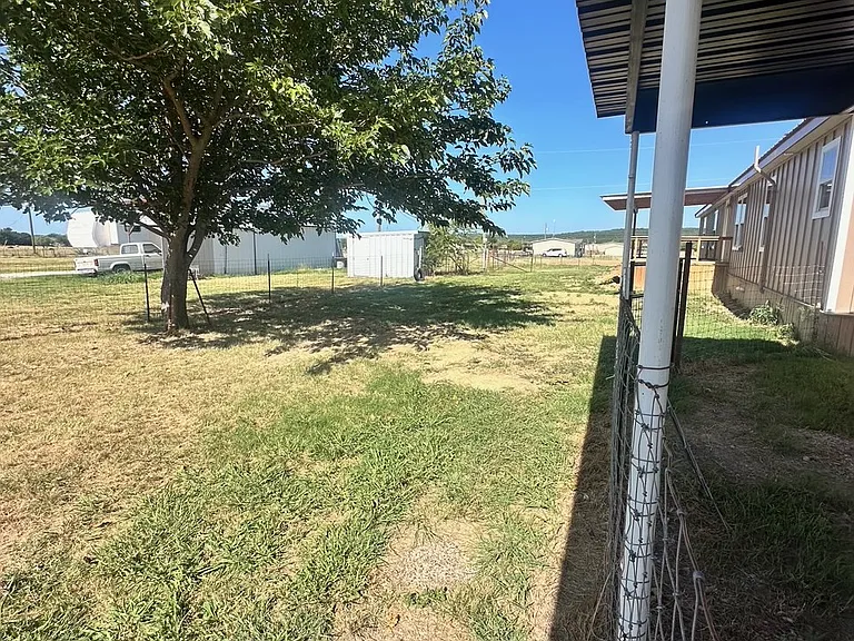 fenced in back yard