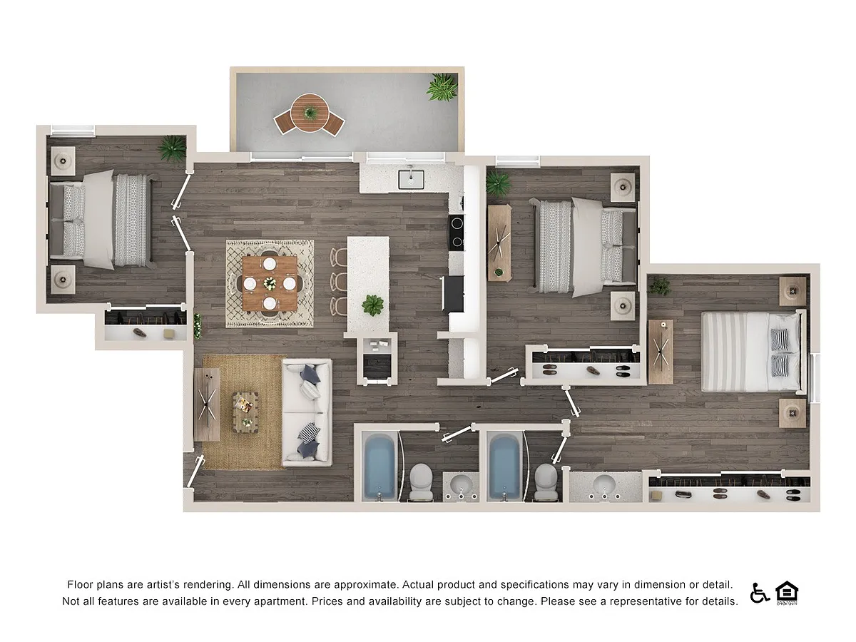 Floor plan 3 Bed 2 Bath