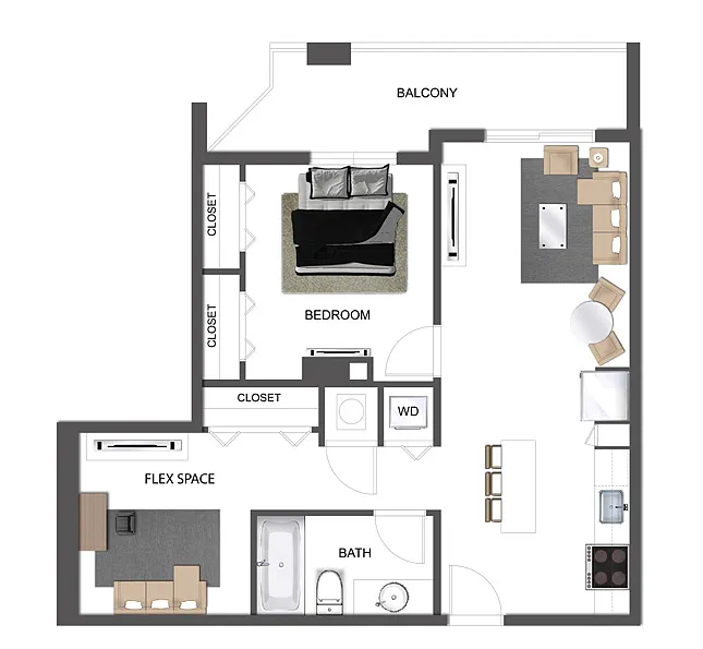 Floor plan A10 + Den