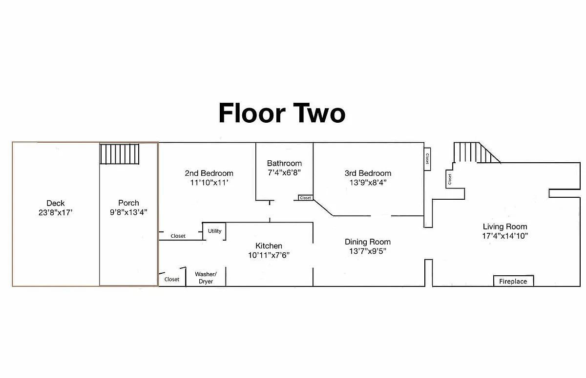 Floorplan of second floor - 1725 N Halsted St #2