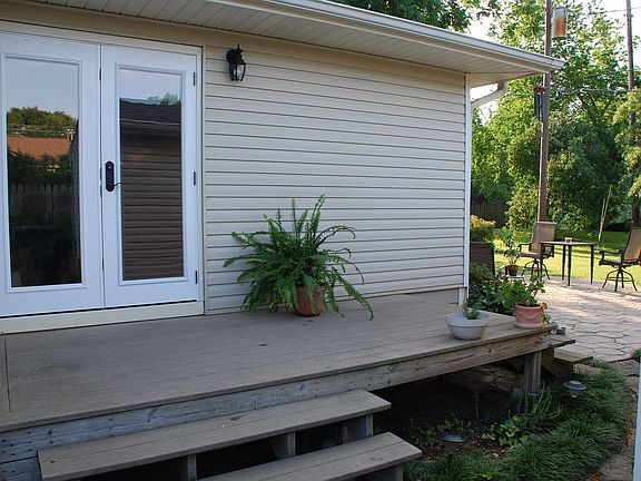 Back deck leading to patio