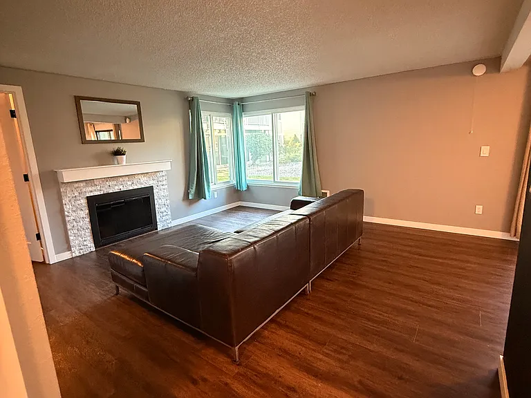 View of the living room from the kitchen