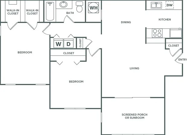 Camilla Classic | 2 bed 1 bath | 1100 sq ft Camilla Classic | 2 bed 1 bath | 1100 sq ft