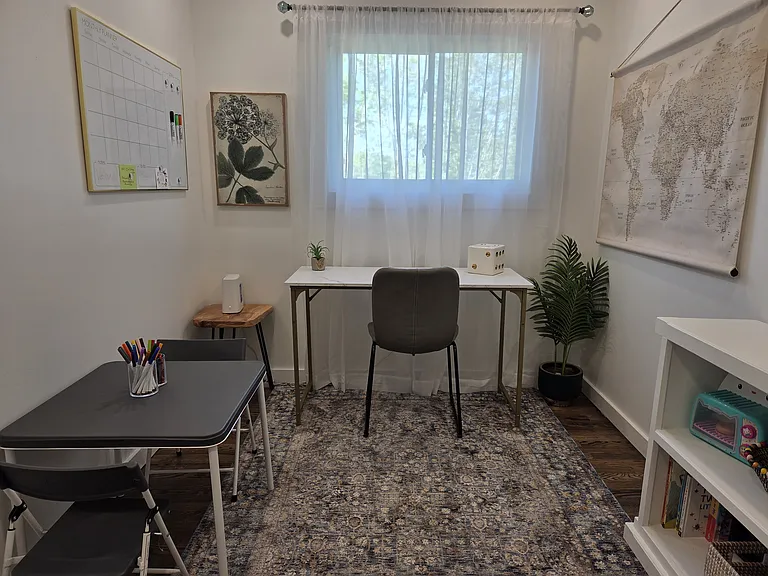 Flex space: office and playroom!