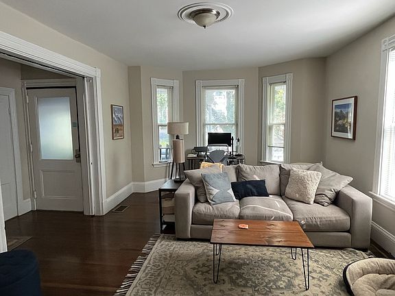 Living room with pocket doors if you would like to close it off