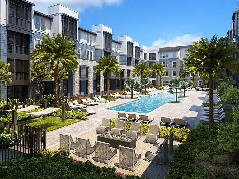 The Addison Longwood pool and rendering