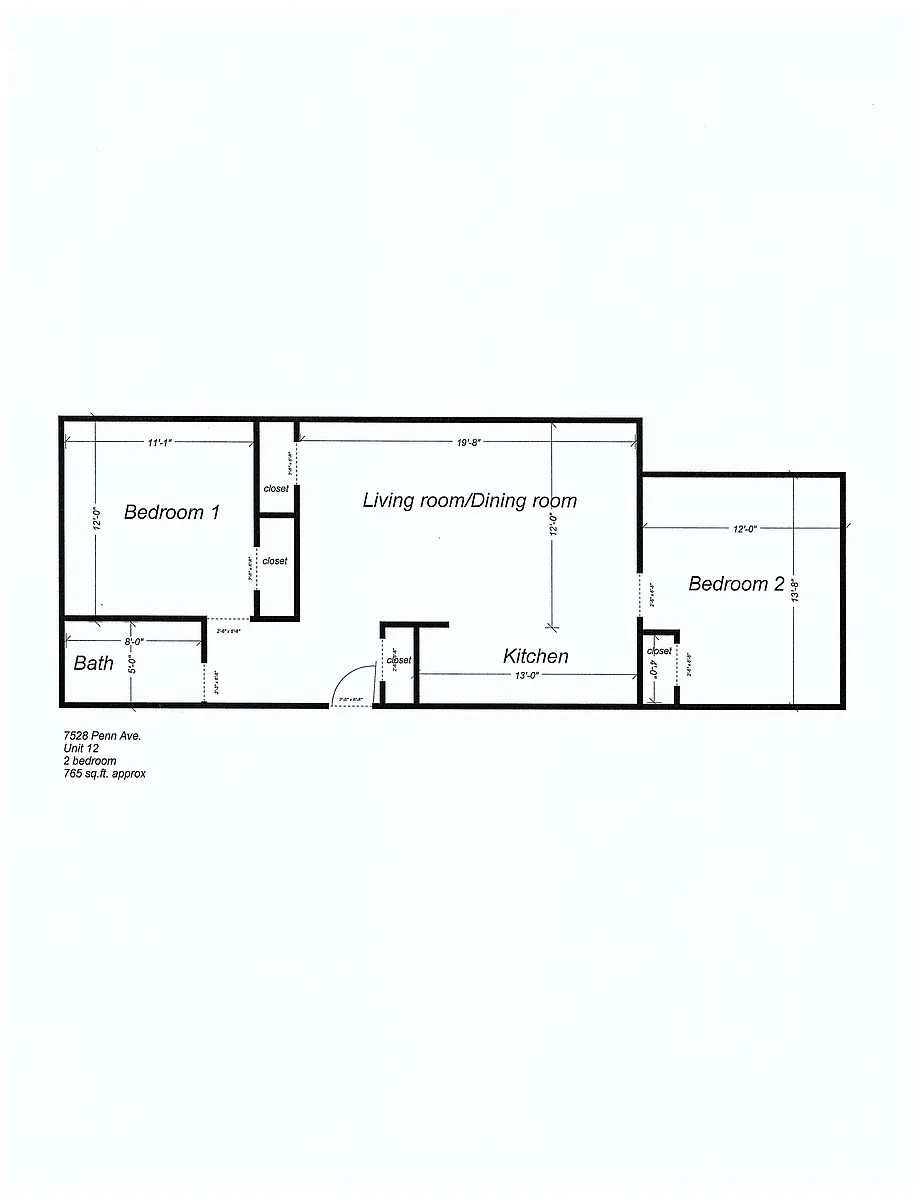 Floor plan 7528 Penn Ave -12- Available 8-1-26