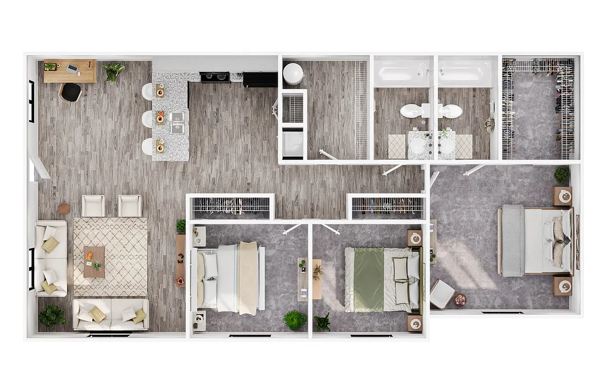 Floor plan C2 - 3 Bed / 2 Bath