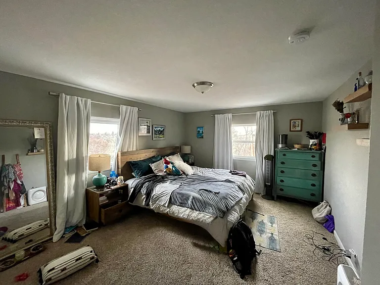 Bedroom 2 - large room, medium closet, with east/north facing windows
