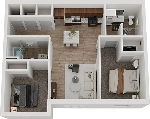 Floor plan Two Bedroom - 80% AMI