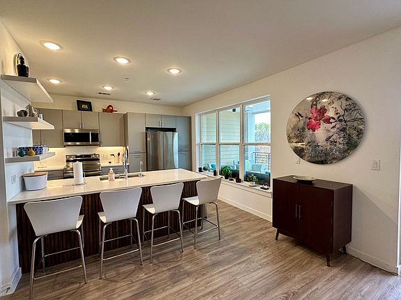 Kitchen in open floor plan space