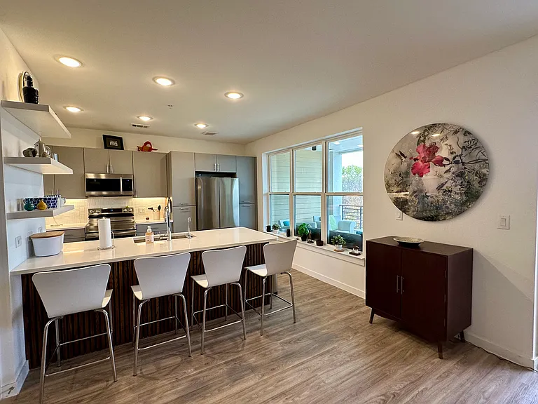 Kitchen in open floor plan space