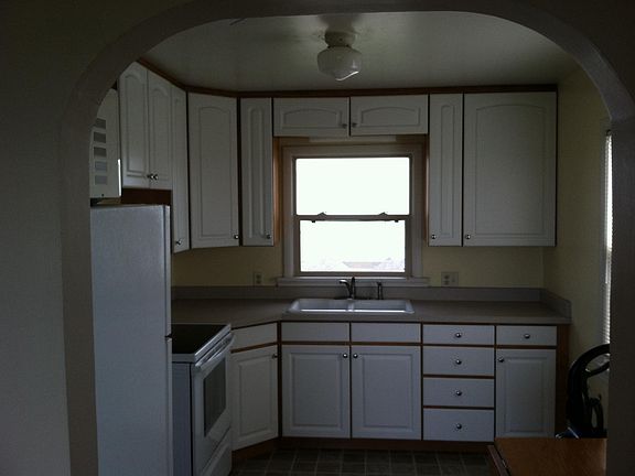 Kitchen seen from living room.