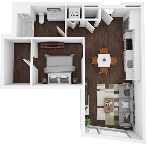 Floor plan 1 Bed/1 Bath-C6