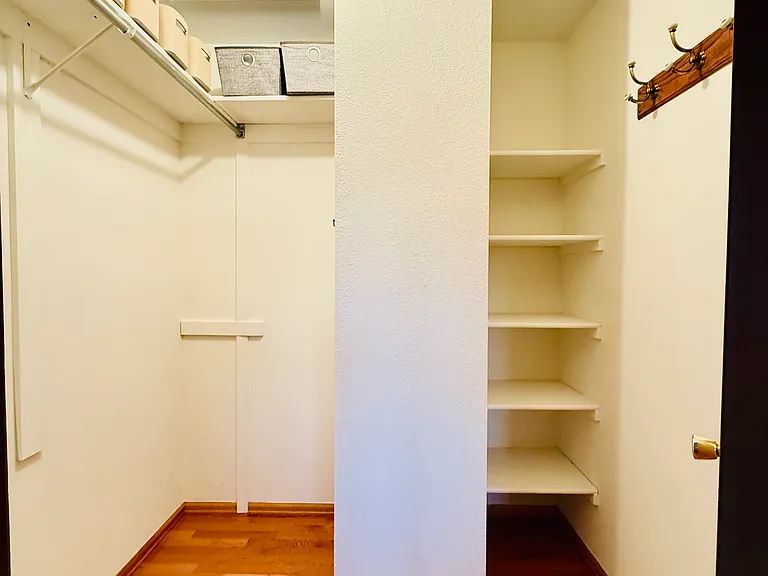 Walk in closets in each bedroom