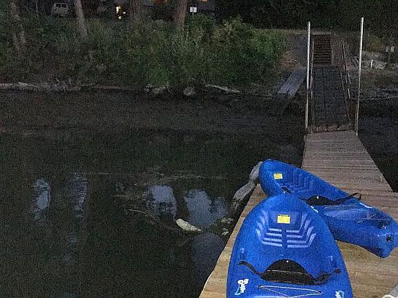 Private dock front of house