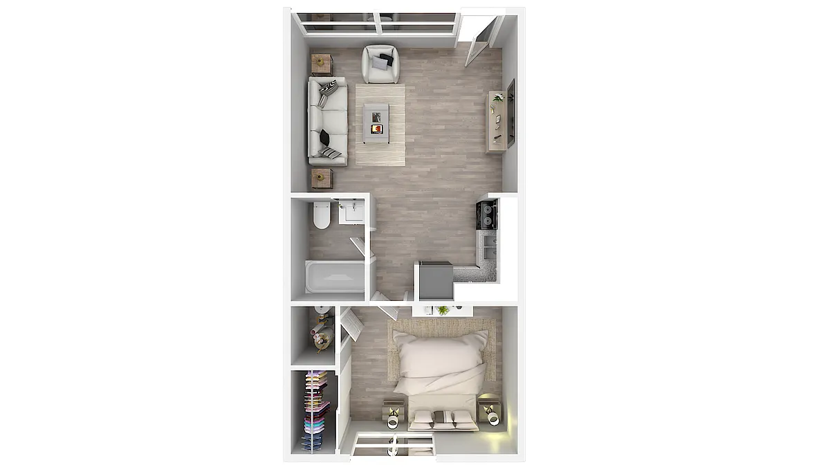 Floor plan 1 Bedroom 1 Bathroom