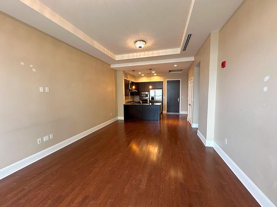 Living room seen from balcony, freshly repainted