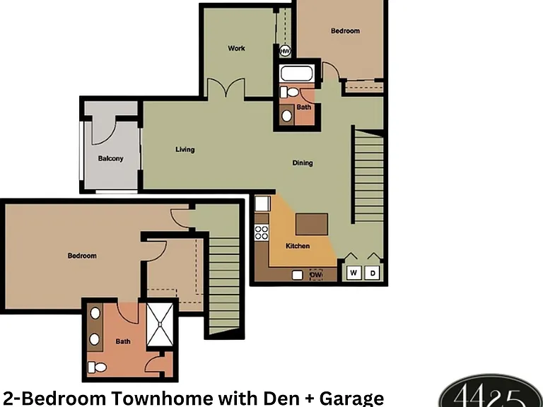 2x2 Townhome with Den + Garage l 1,081 sq ft l Floor Plans 2x2 Townhome with Den + Garage l 1,081 sq ft l Floor Plans