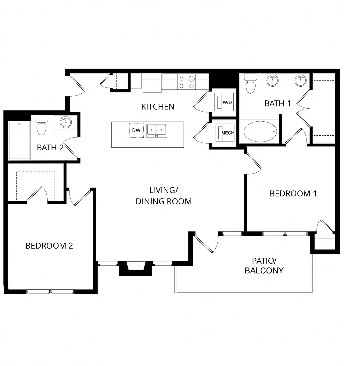 Floor plan 2x2 Compass