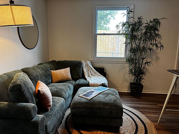 Cozy living space with new flooring.