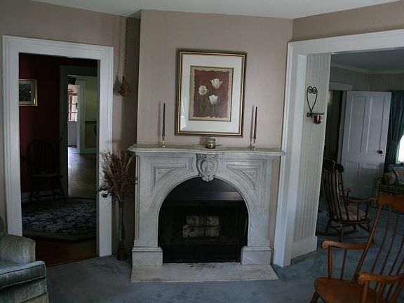 Double Living Room with Working Marble Fireplace