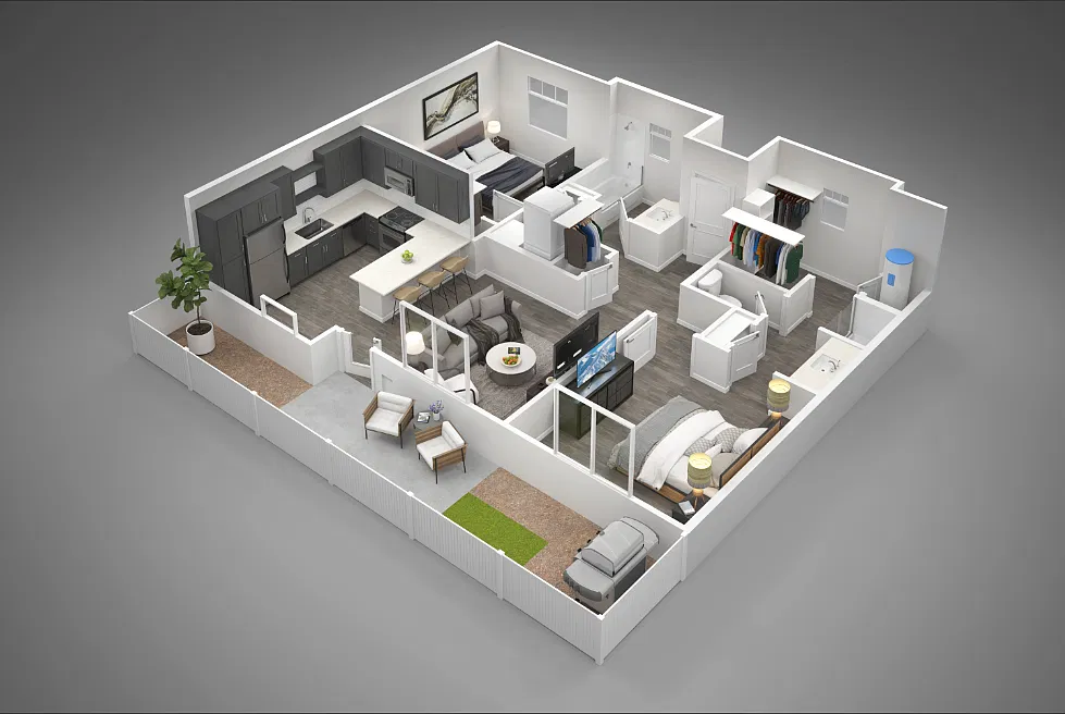 Floor plan 2 Bed/2 Bath