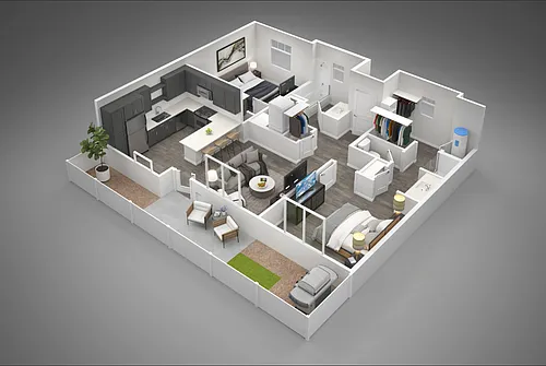 Floor plan 2 Bed/2 Bath