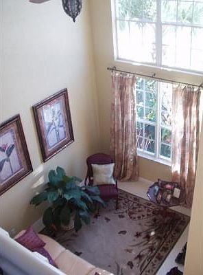 View from loft of living room