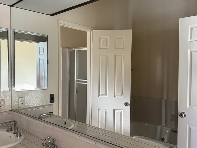 Master bathroom dual sinks