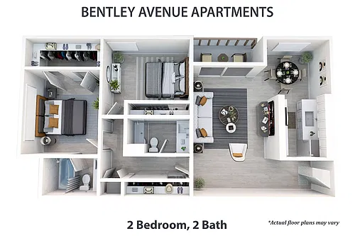 Floor plan 2 Bedroom, 2 Bath