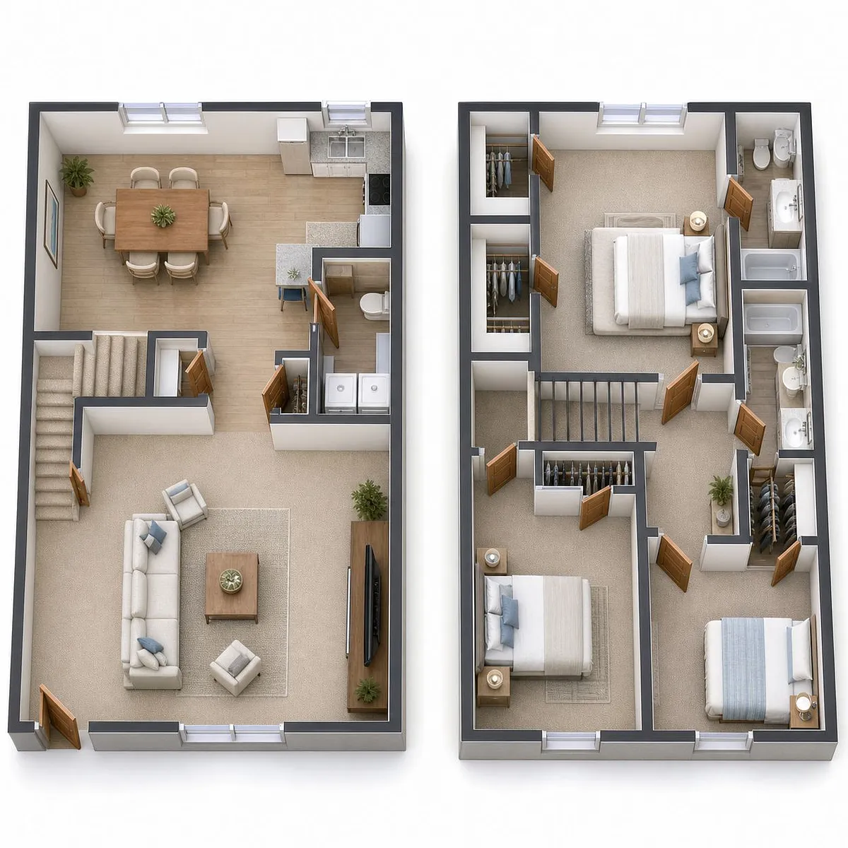 Floor plan Three Bedroom Townhouse