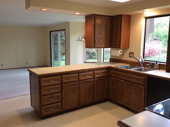 Kitchen opens to family room