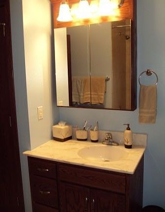 Upstairs Bath with tile shower and jetted tub