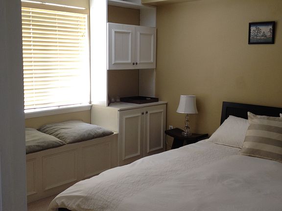 master bedroom with builtins