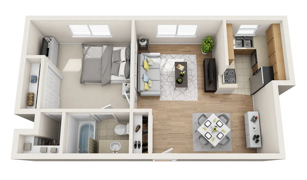 Floor plan 1 Bed 1 Bath