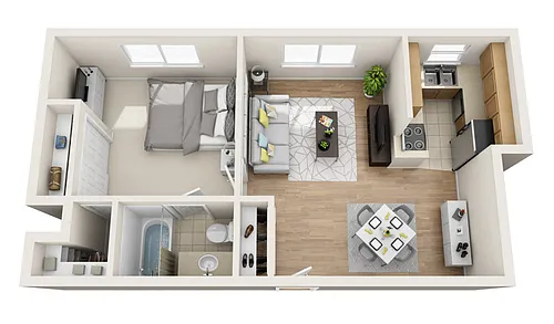 Floor plan 1 Bed 1 Bath