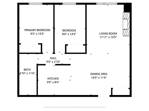 Floor plan Two Bedroom One Bath