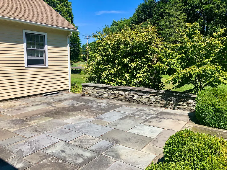 Stone Patio off the rear of the house