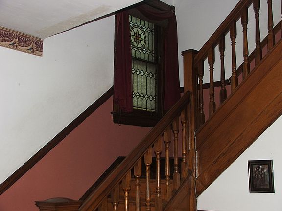Staircase to second floor-Stained Glass