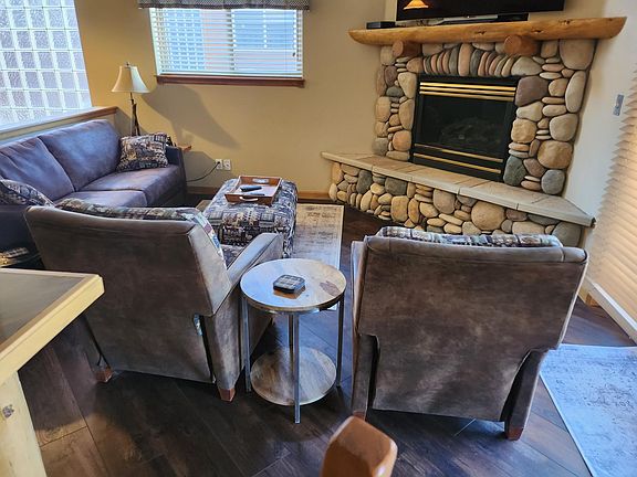 Fireplace in the living room.