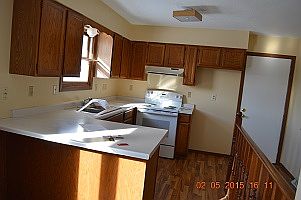 Kitchen with new stove