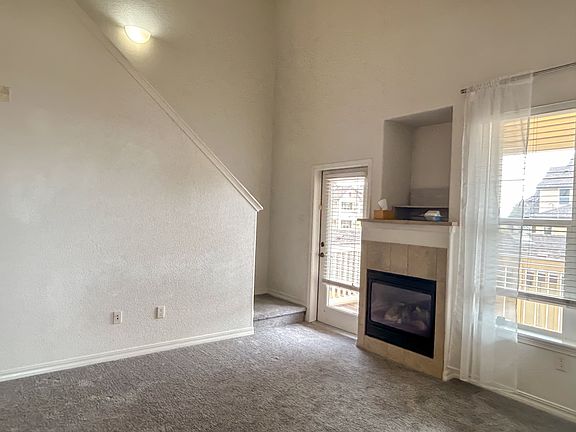 Living room and fireplace