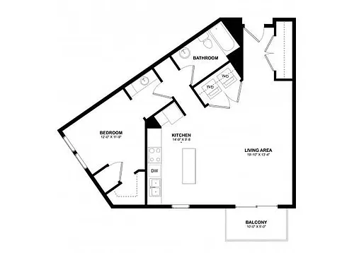 Floor plan 1X1 D