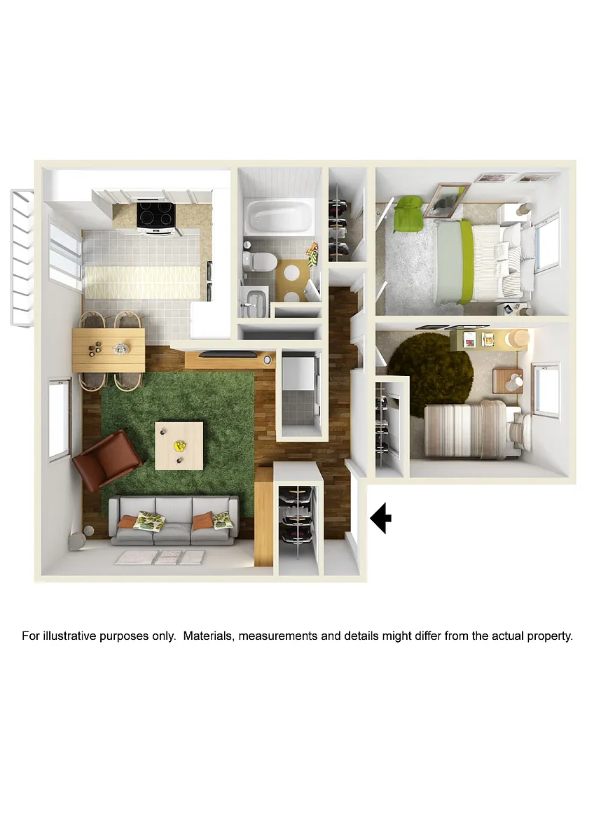 Floor plan Hudson South 2x1f