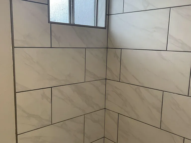New shower tile