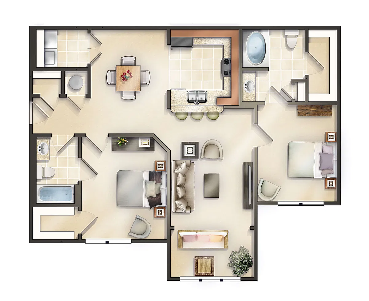 Floor plan The Raleigh with Sunroom